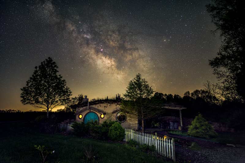 Milky Way over The Cove Cabin on a clear night in the Shawnee National Forest